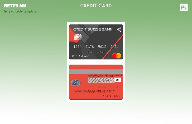 Модерен стил шаблон за мастер картички на USA Credit Suisse Bank